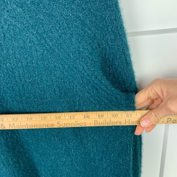 Sleeping On Snow Anthropologie SMALL Green Blue Fuzzy Cardigan Sweater - Picture 8 of 8